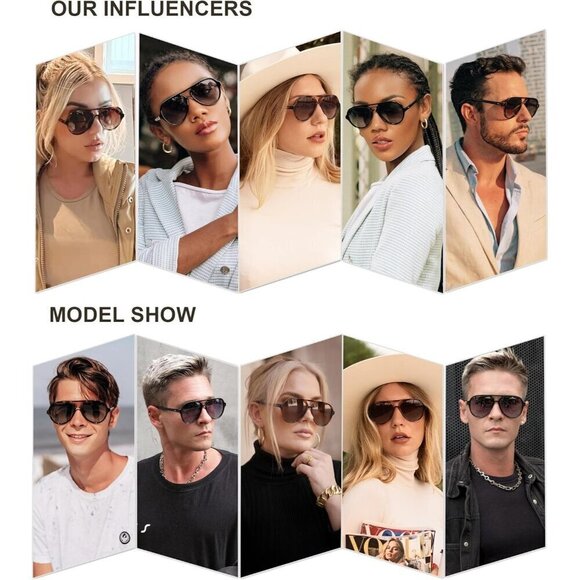 Sojos Polarized Aviator Women Brown Retro Double Bridge Sunglasses Eyewear - Picture 3 of 5